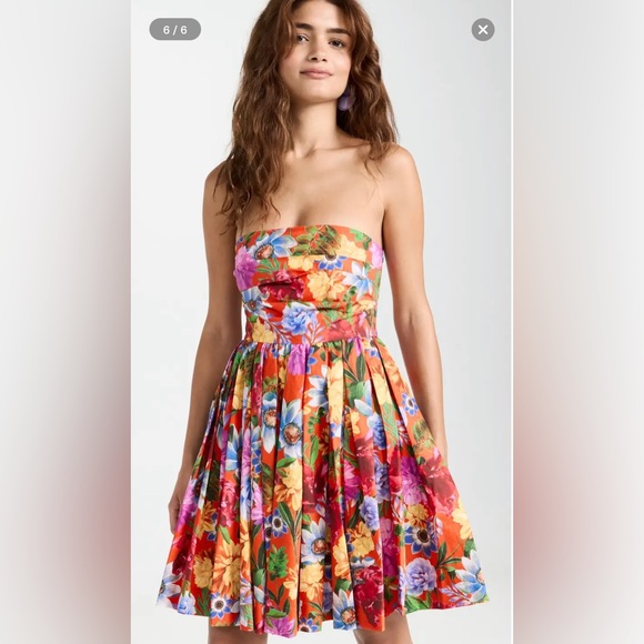 cara cara leah strapless floral midi dress Cara Cara Leah Strapless Floral Midi Dress